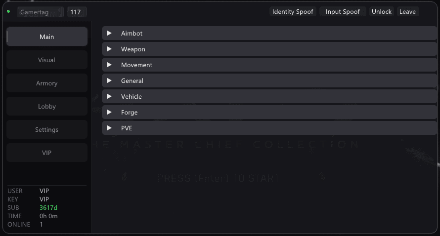 Prosperity menu overview